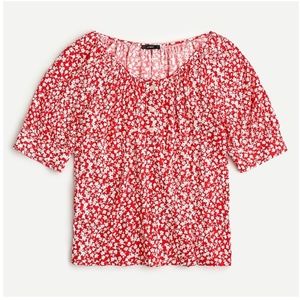 J. Crew Scoopneck top in tossed bouquet print